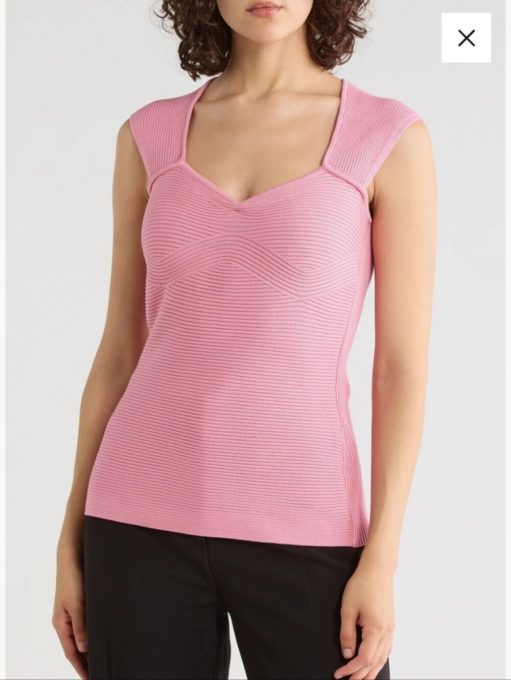 Boss NWOTs Fobertino Ribbed Square Neck Top